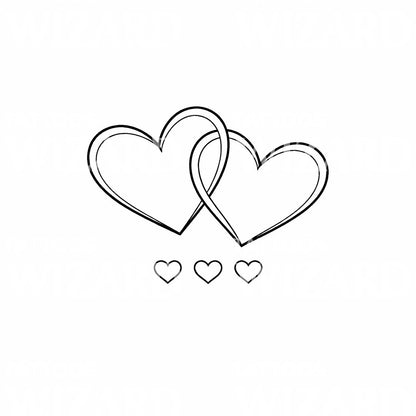 Diseño de Tatuaje de Corazones Entrelazados