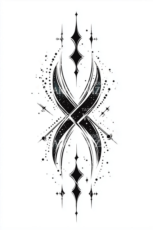 Interwoven Stellar Spire Tattoo Design