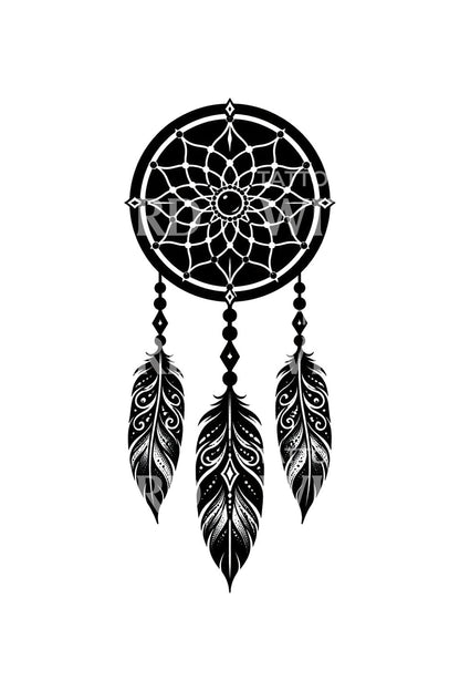 Omvendt blackwork-drømmefanger, tatoveringsdesign