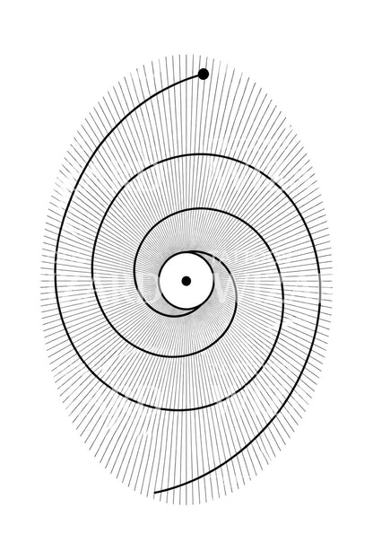 Design per tatuaggio con spirale involuta a filo