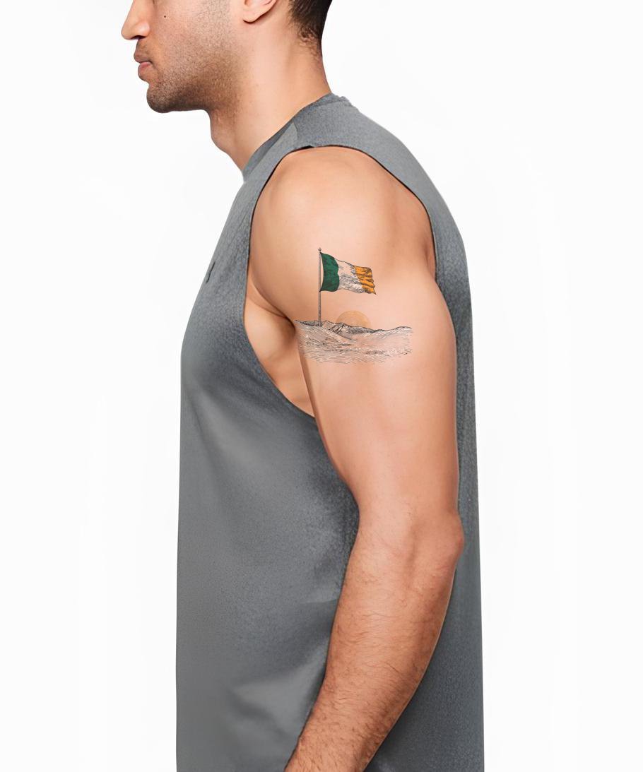 Ireland Flag at Sea Tattoo Illustration
