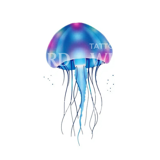Iridescent Jellyfish Tattoo Design