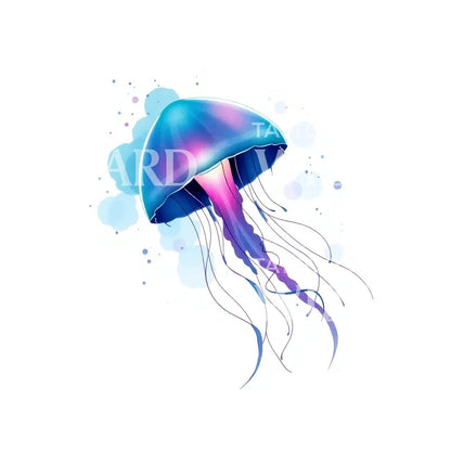 Iridescent Jellyfish Tattoo Design
