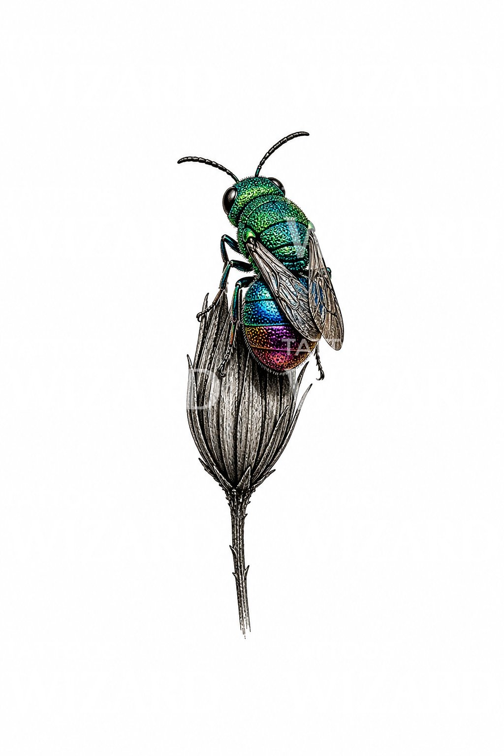 Iridescerande juvelgeting-tatueringsdesign