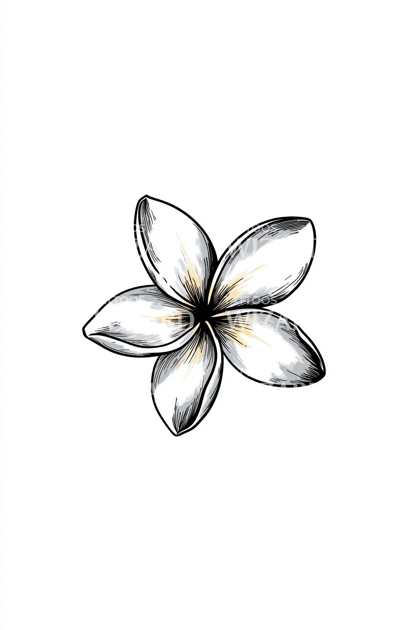 Island Plumeria Flower Tattoo Design