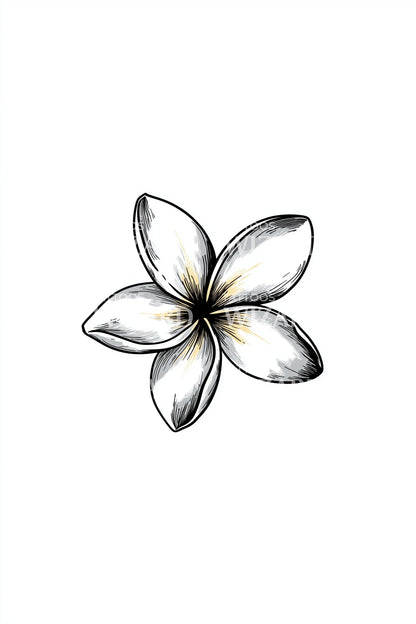 Island Plumeria Flower Tattoo Design