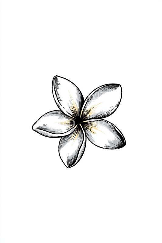 Island Plumeria Flower Tattoo Design
