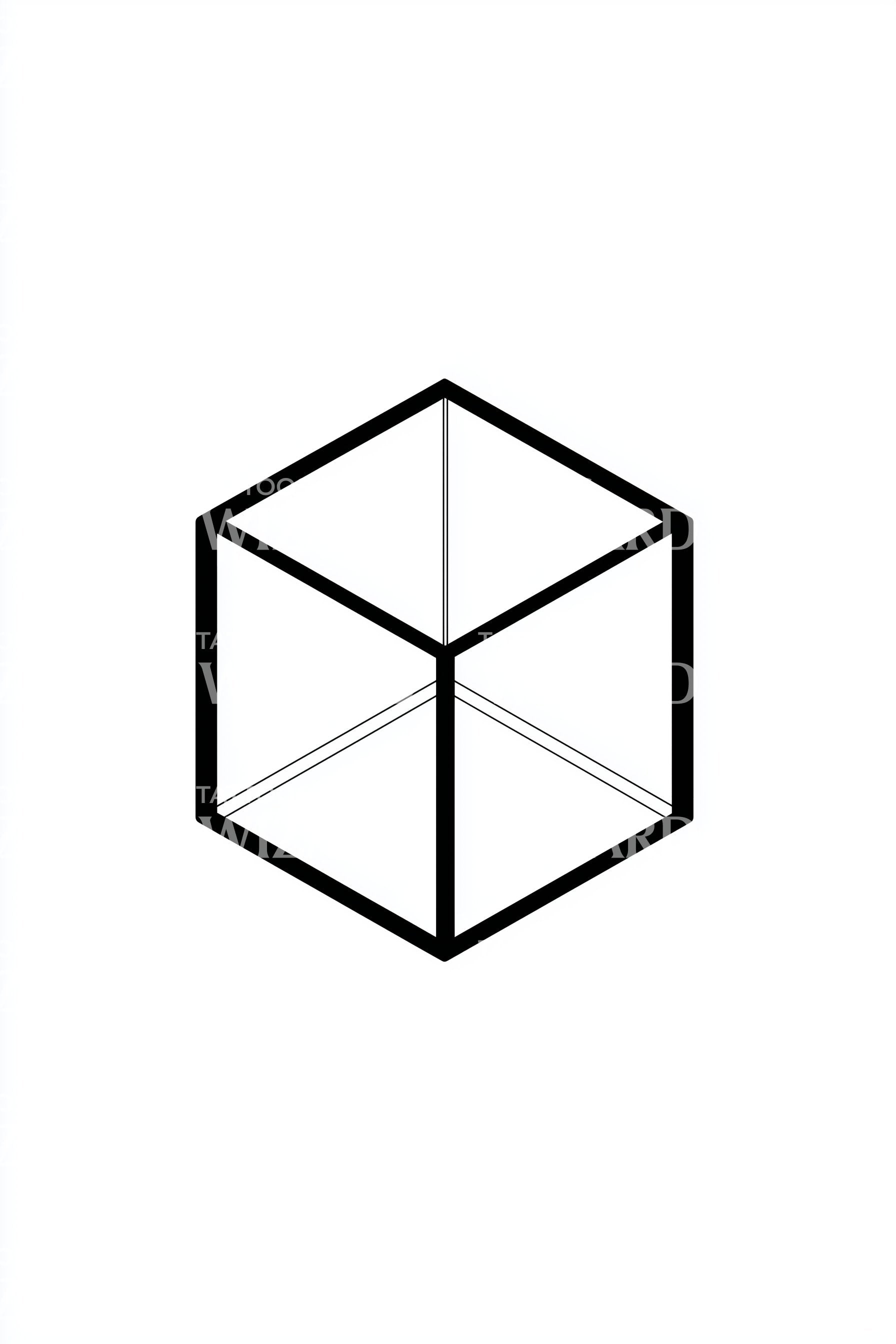 Isometric Cube Outline Tattoo Design – Tattoos Wizard Designs