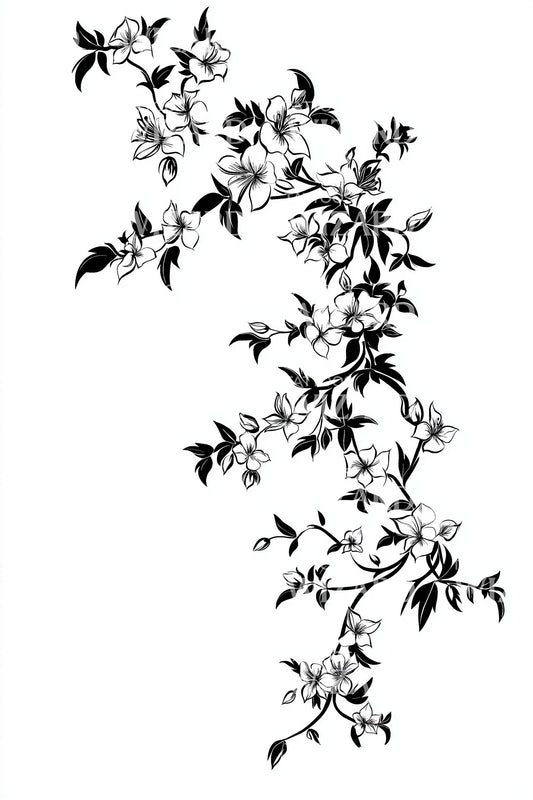 Ivy Cascade Vine Tattoo Idea