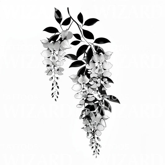Stunning Wisteria Flower Tattoo Design