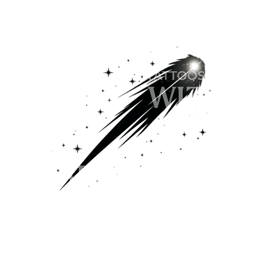 Minimalist Comet Tattoo Design