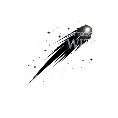Minimalist Comet Tattoo Design