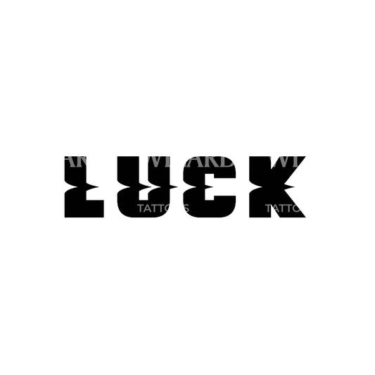 Luck Lettering Tattoo Design
