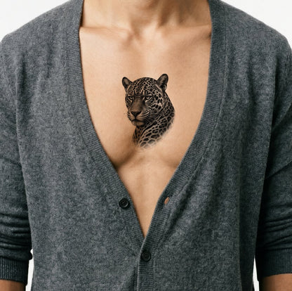 Black and Grey Jaguar Tattoo Design