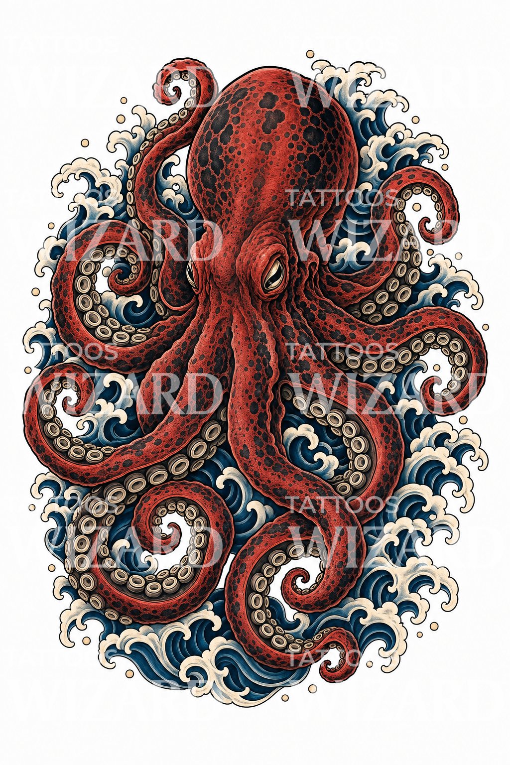 Japanese Octopus Tattoo Illustration