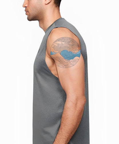 Japanese Style Tempest Wave Tattoo Design
