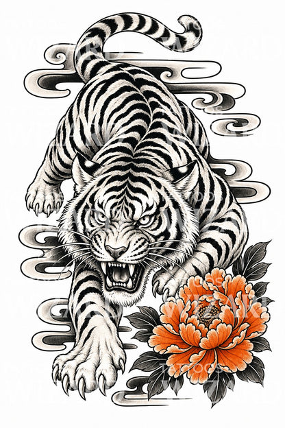 Japanese Tiger Tattoo Design