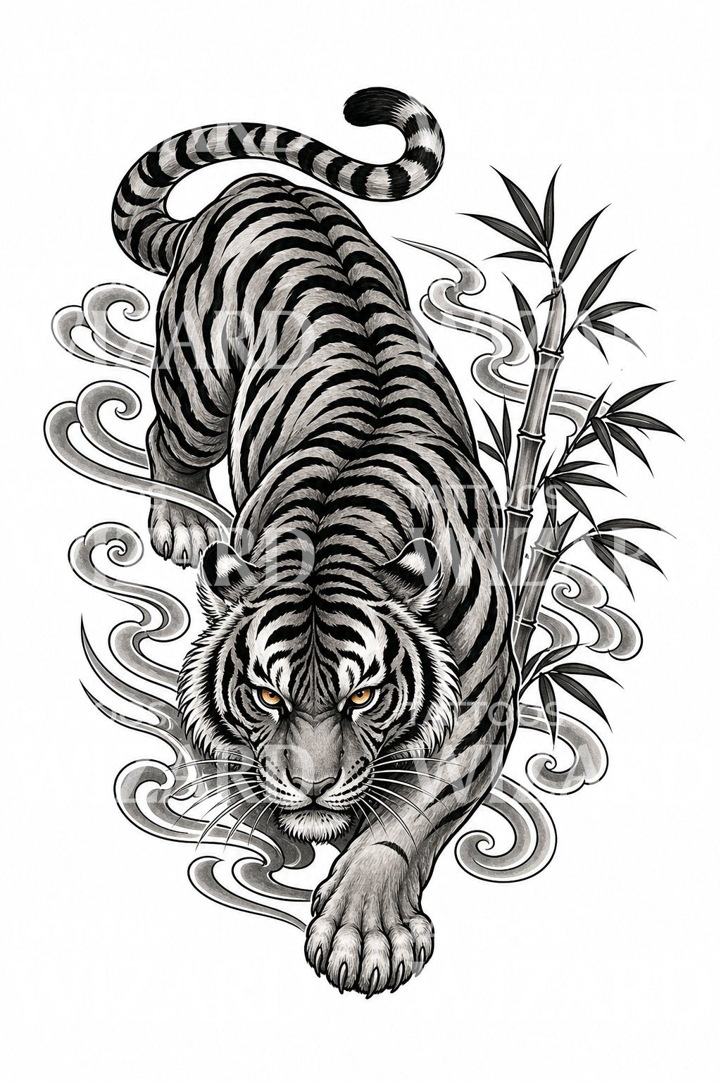 Japanese Tiger Tattoo Design