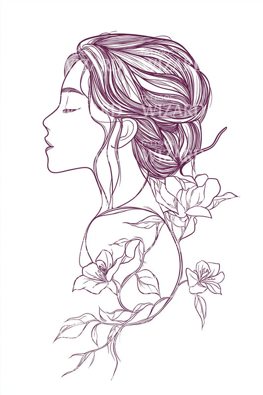 Jasmine Muse Linework Tattoo Design