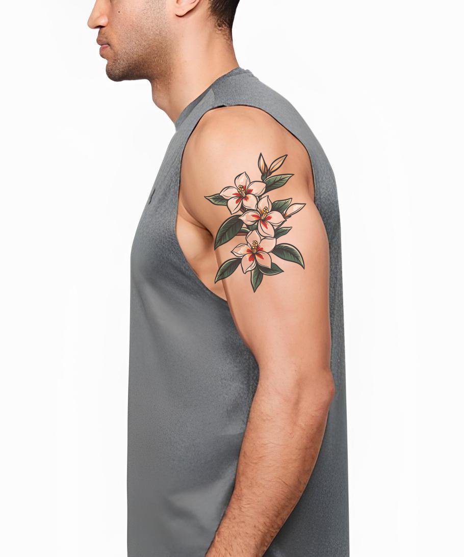 Tropical Jasmine Cluster Tattoo Illustration