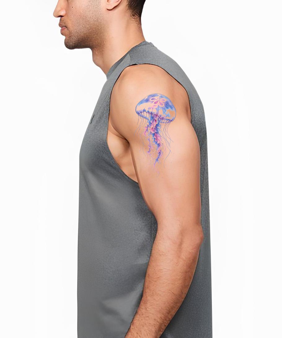 Watercolor Jellyfish Tattoo Illustration