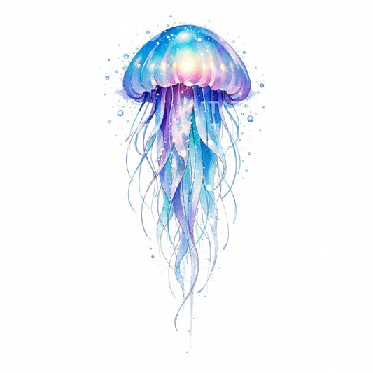 Jellyfish Watercolor Tattoo Design