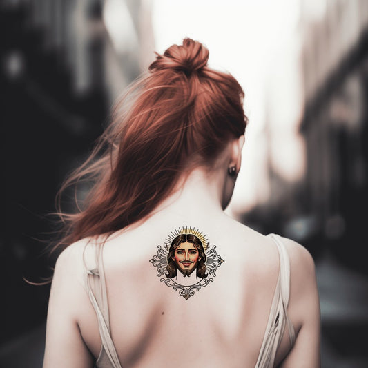 Sacred Halo Portrait Tattoo Design