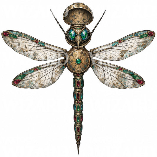 Illustration de tatouage de libellule sertie