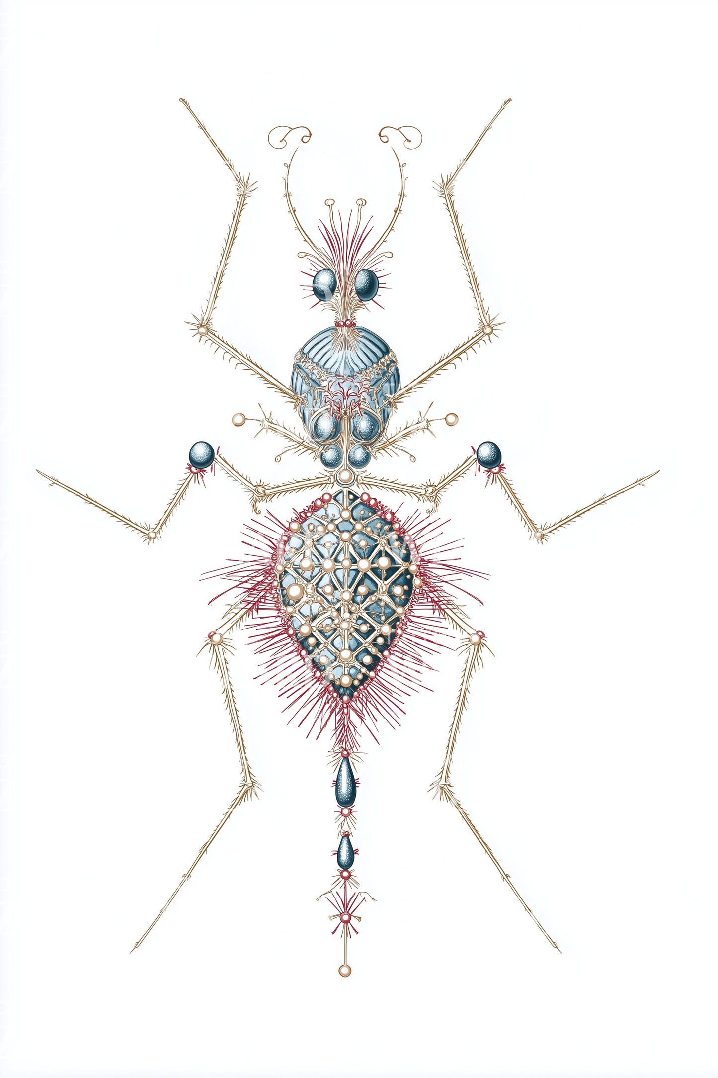 Jeweled Insect Totem Tattoo Illustration