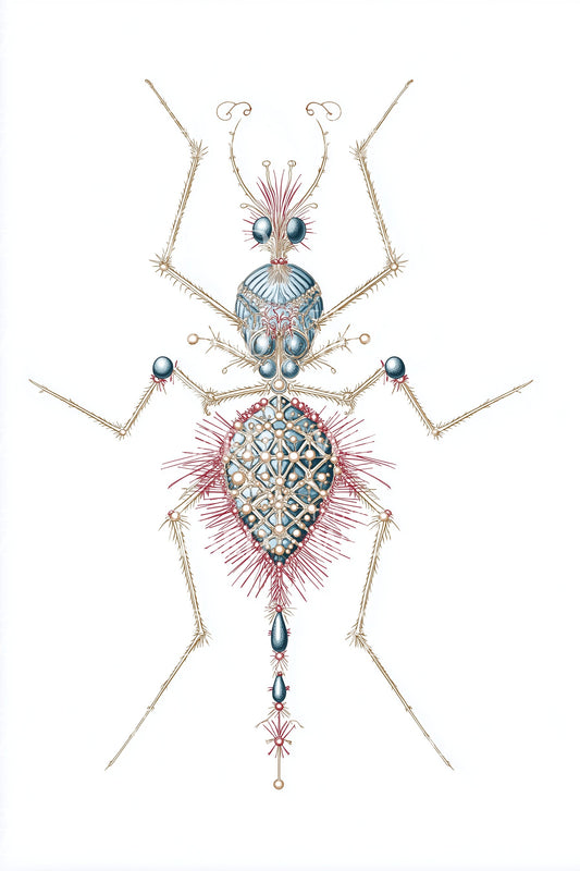 Jeweled Insect Totem Tattoo Illustration