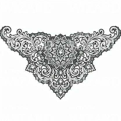 Smykkebesatt Mandala Ornamental Tatoveringsdesign
