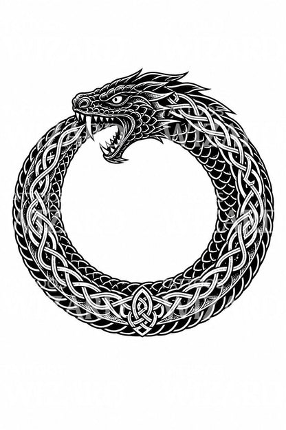 Jormungandr Serpent Tattoo Design