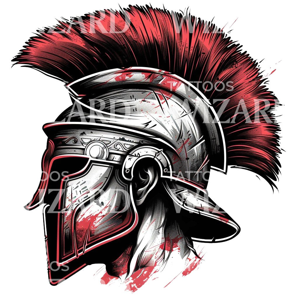 Conception de tatouage de casque de guerrier romain