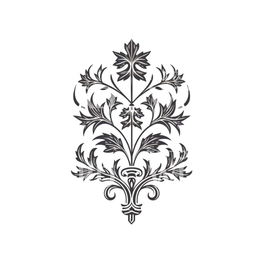 British Coat of Arms Ivy Tattoo Design