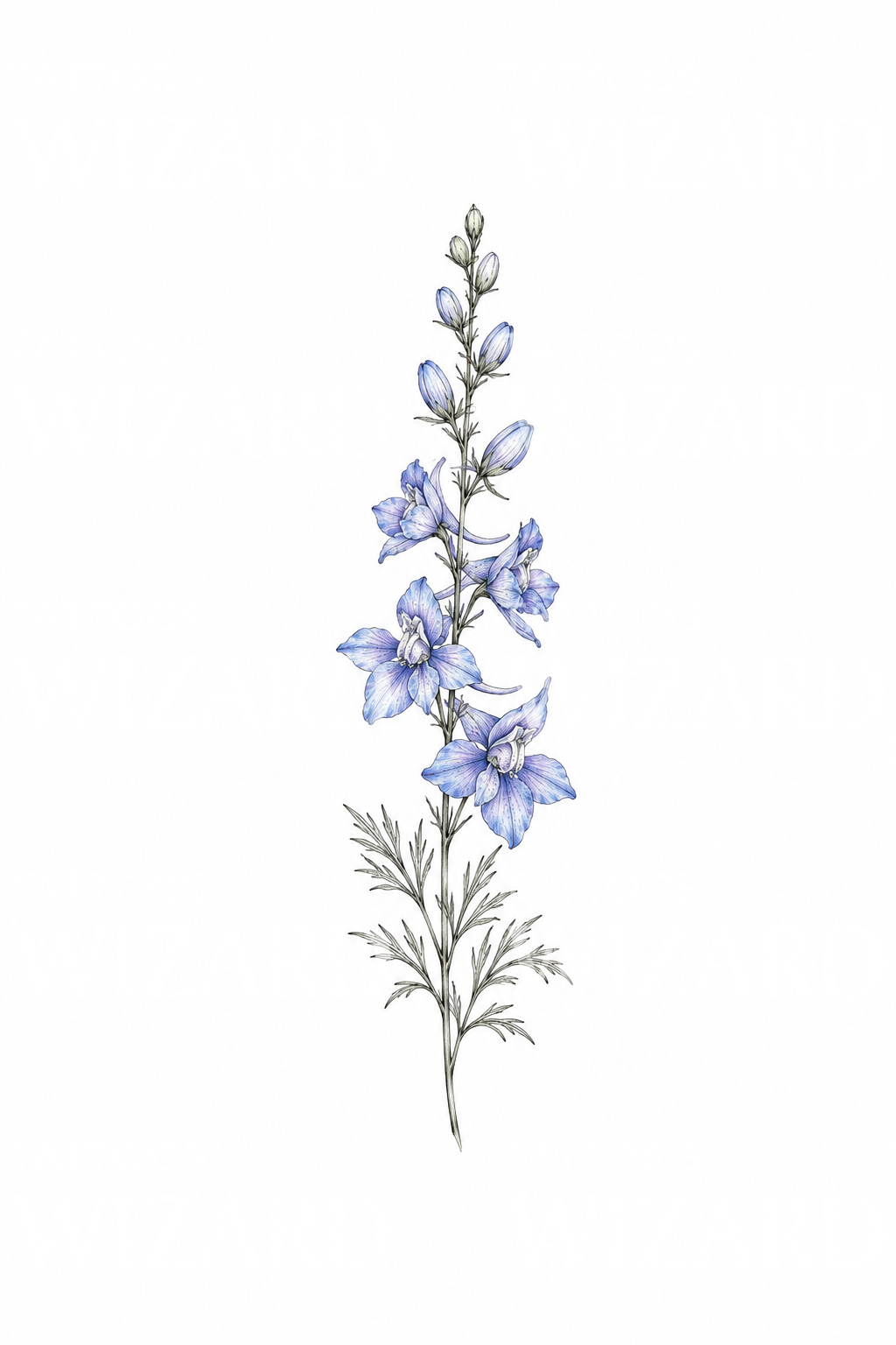July Birth Flower Larkspur Spike Tattoo Idea