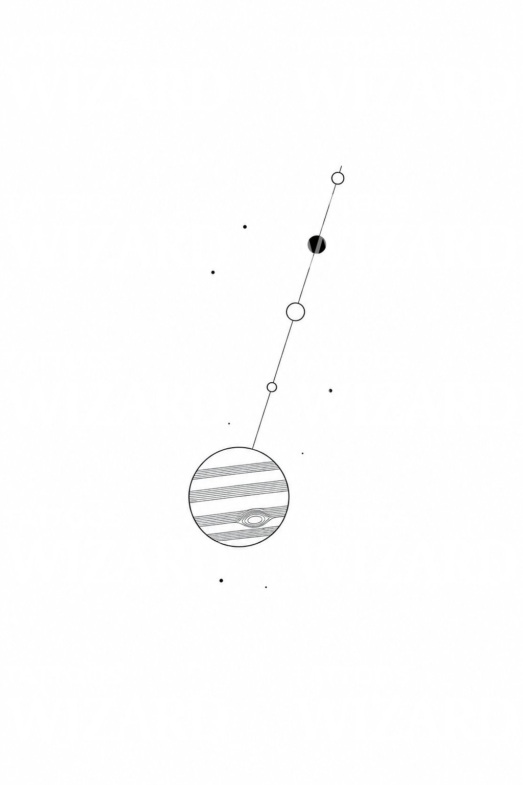 Jupiter and Galilean Moons Tattoo Design