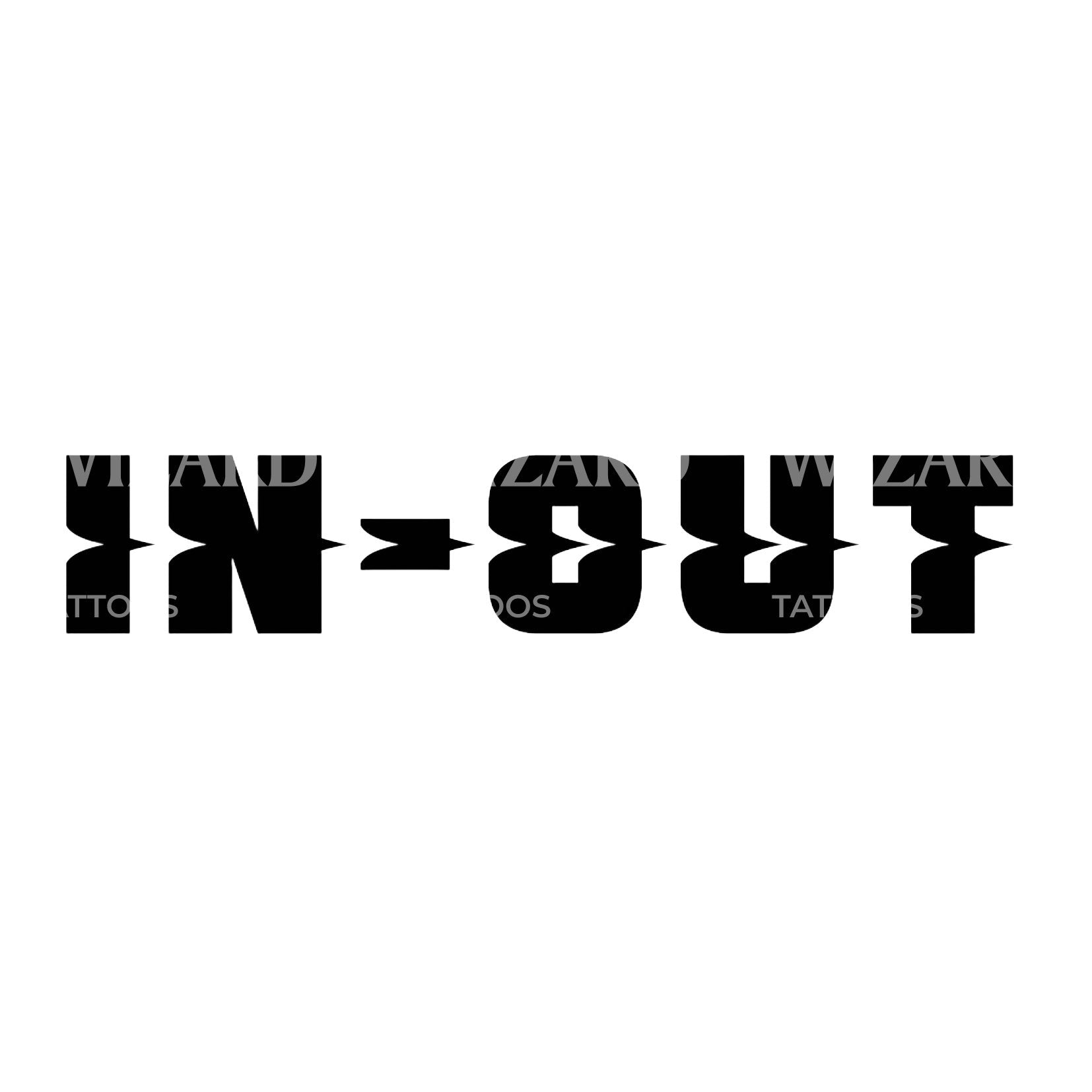 In Out Text In and Out Lettering Tattoo Design – Tattoos Wizard Designs