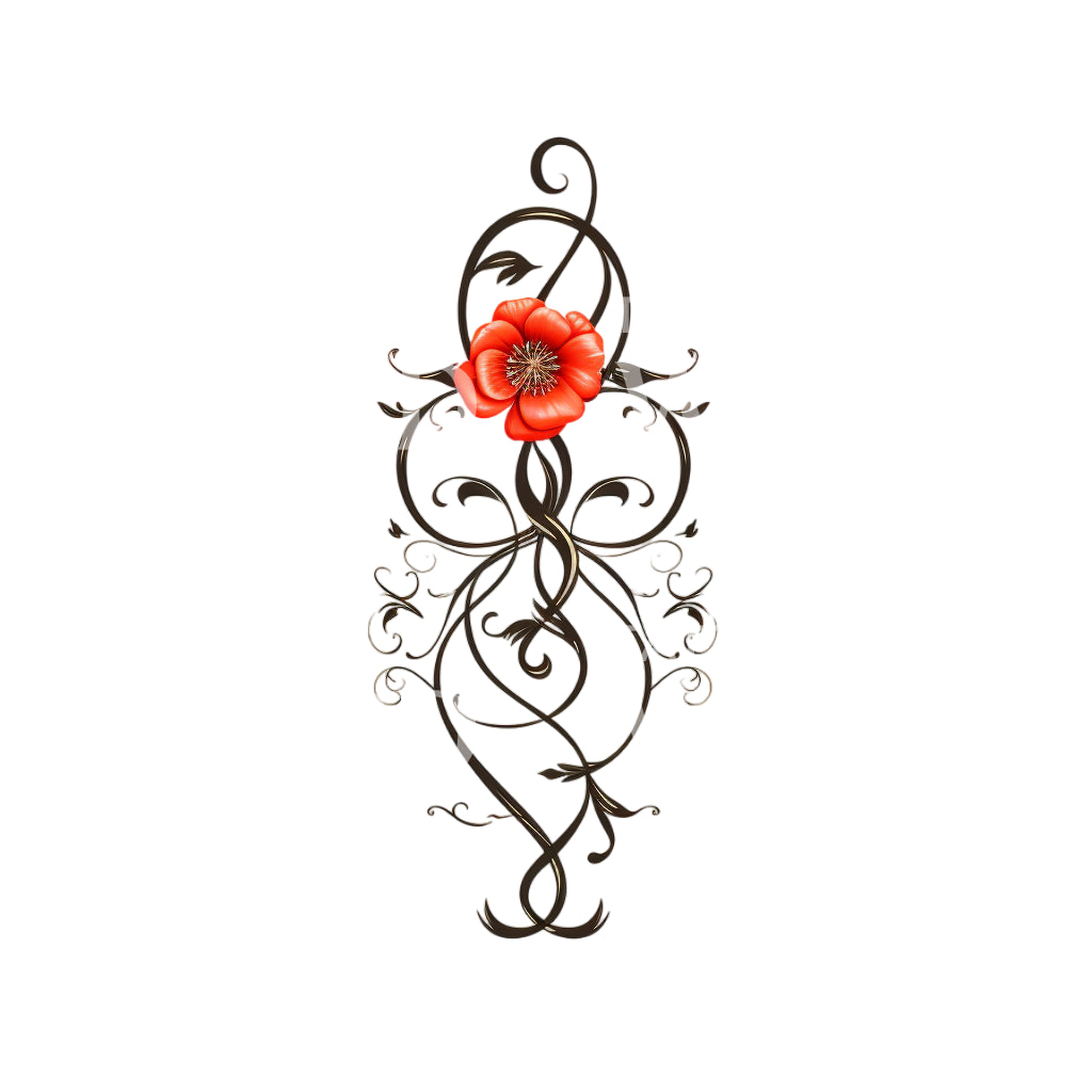 Niedliches und zartes Blumen-Tattoo-Design