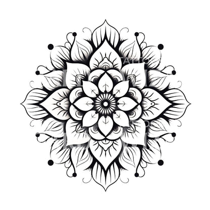 Blackwork Mandala Tattoo Design