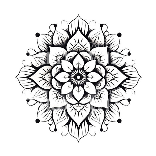 Schwarzes Mandala-Tattoo-Design