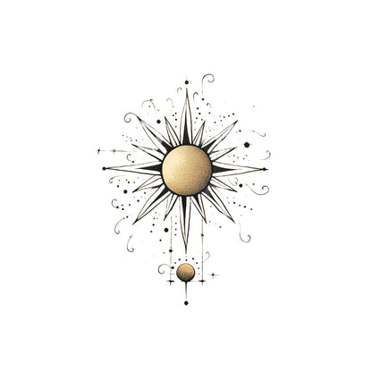 Astronomy Sun Tattoo Design