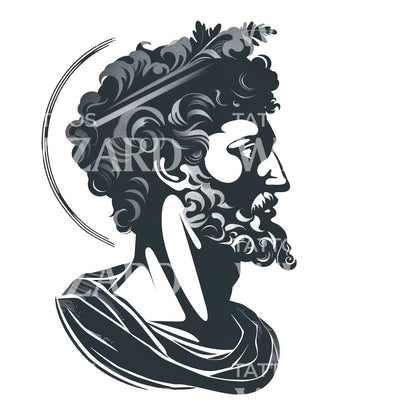 Minimalist Ancient Greece Bust Tattoo Design