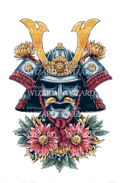 Kabuto Blossom Tattoo Design