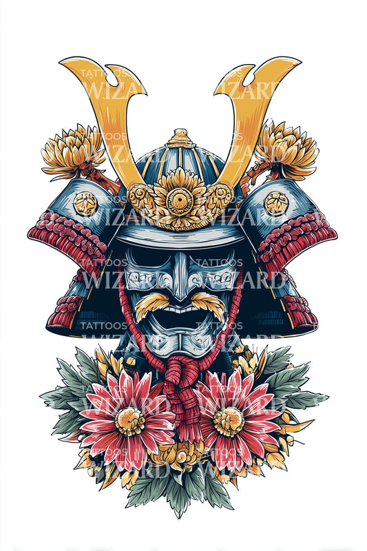 Kabuto Blossom Tattoo Design