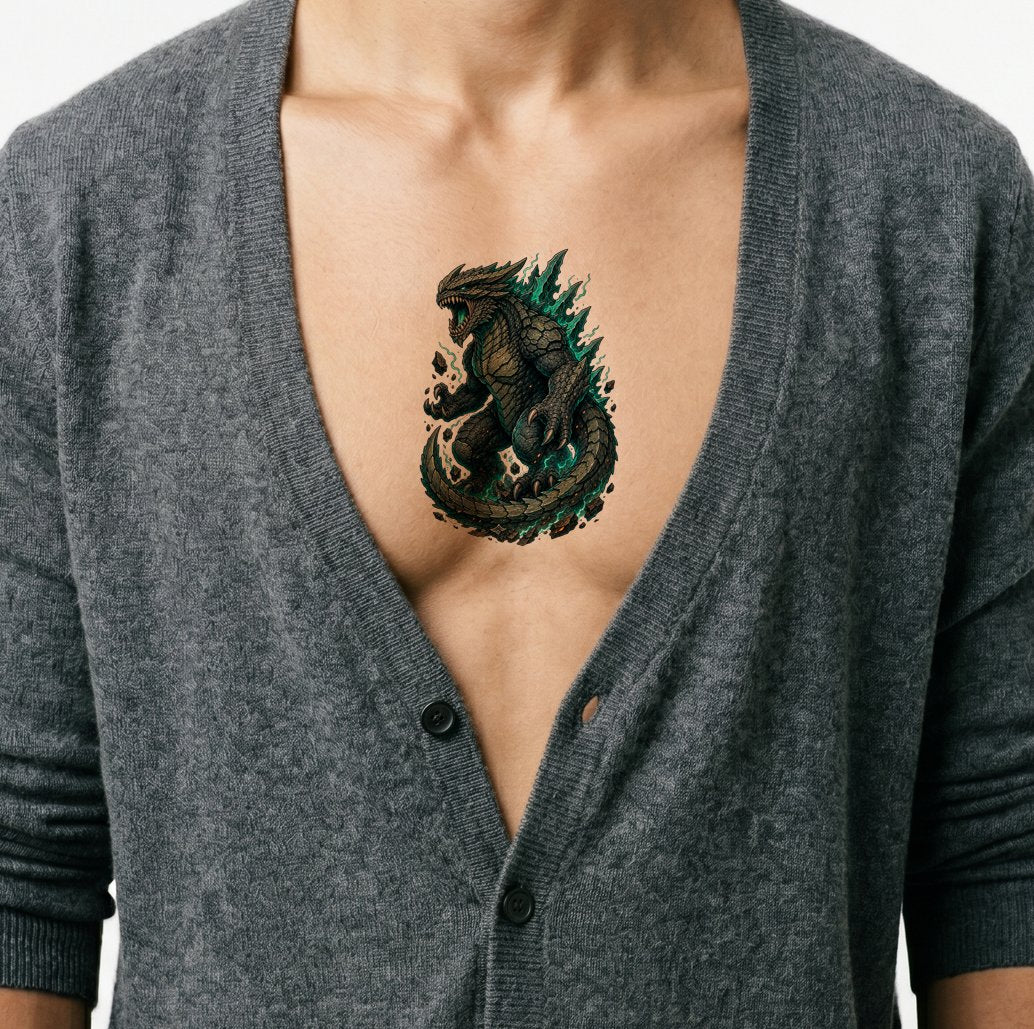 Neo Traditional Kaiju Monster Tattoo Design