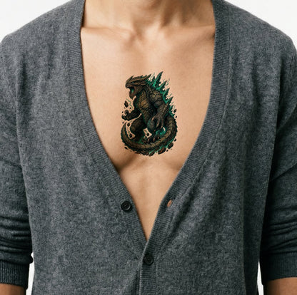 Neo Traditional Kaiju Monster Tattoo Design