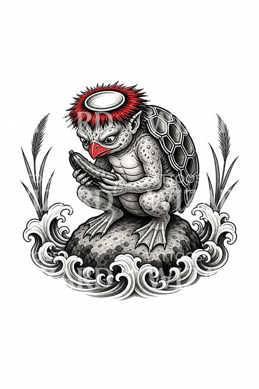 Idea tatuaggio kappa, yokai del fiume