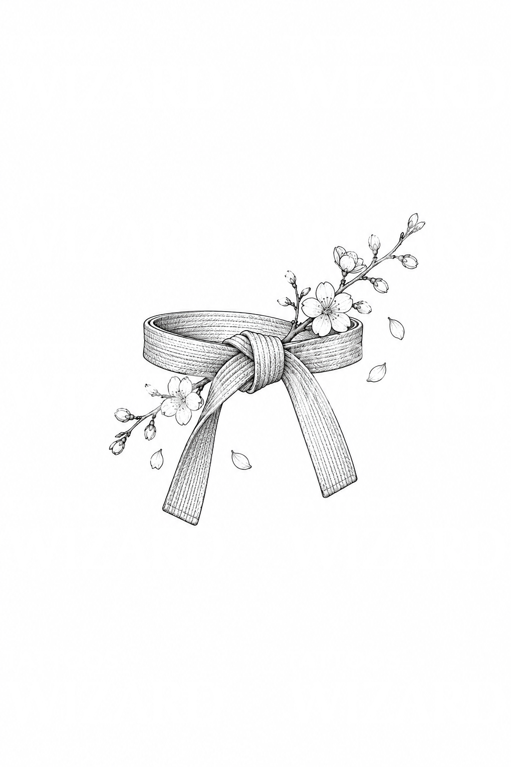Knote Icon Karate Belt Knot with Cherry Blossom Tattoo – Tattoos Wizard Designs
