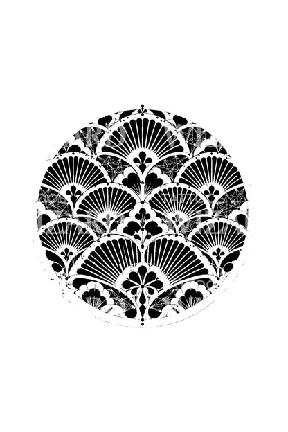 Diseño de tatuaje de abanico Katagami