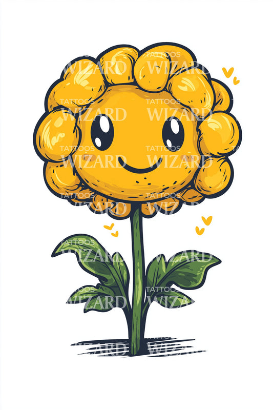 Idea tatuaggio calendula kawaii